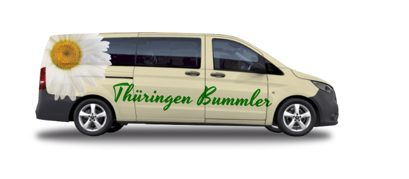 Thüringen Bummler Fahrzeug mit großer Blume